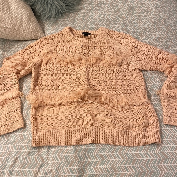 J. Crew Sweaters - JCrew Collcetion RARE fringe linen blend sweater